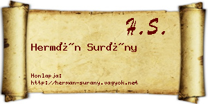 Hermán Surány névjegykártya